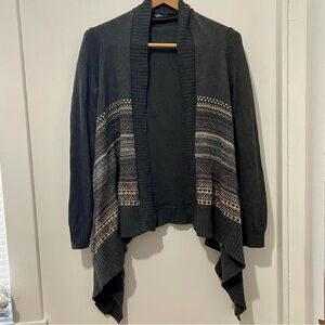 Dark Academia Boho Style |  Fair Isle Waterfall Aztec Open Front